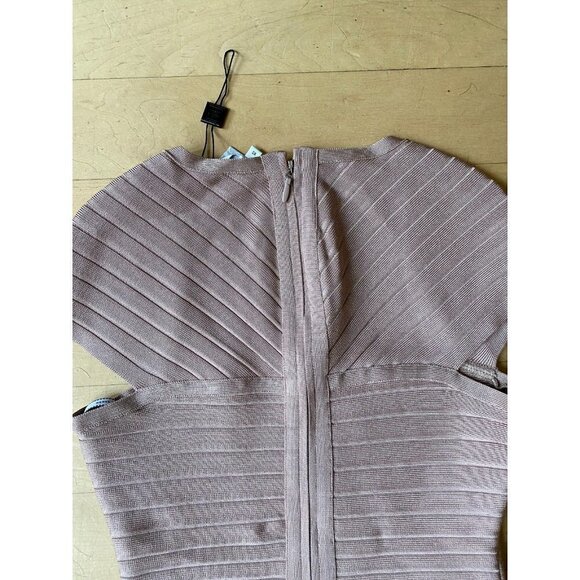 Herve Leger BNWOT womens cap sleeve blush pink midi dress NEW sz Xsmall - Picture 9 of 13